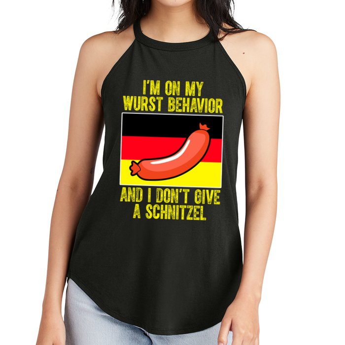 Im On My Wurst Behavior And I Dont Give A Schnitzel Oktoberfest Women's Perfect Tri Rocker Tank