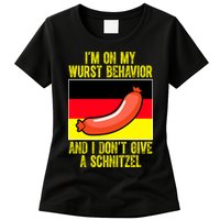 Im On My Wurst Behavior And I Dont Give A Schnitzel Oktoberfest Womens T-Shirt