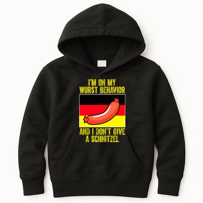 Im On My Wurst Behavior And I Dont Give A Schnitzel Oktoberfest Kids Hoodie