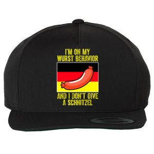 Im On My Wurst Behavior And I Dont Give A Schnitzel Oktoberfest Wool Snapback Cap