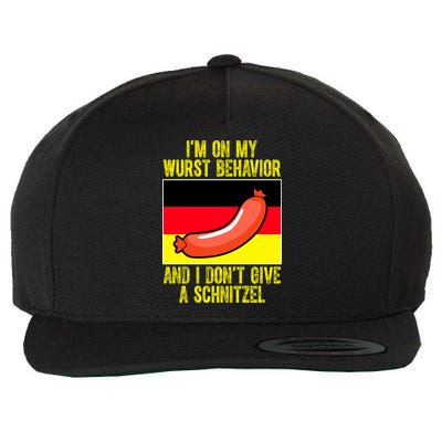 Im On My Wurst Behavior And I Dont Give A Schnitzel Oktoberfest Wool Snapback Cap