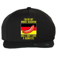 Im On My Wurst Behavior And I Dont Give A Schnitzel Oktoberfest Wool Snapback Cap