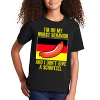 Im On My Wurst Behavior And I Dont Give A Schnitzel Oktoberfest Kids T-Shirt