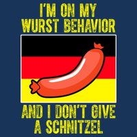Im On My Wurst Behavior And I Dont Give A Schnitzel Oktoberfest Infant Baby Jersey Bodysuit