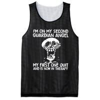 I'm On My Second Guardian Angel My First One Quit Skull Mesh Reversible Basketball Jersey Tank