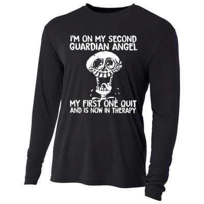 I'm On My Second Guardian Angel My First One Quit Skull Cooling Performance Long Sleeve Crew