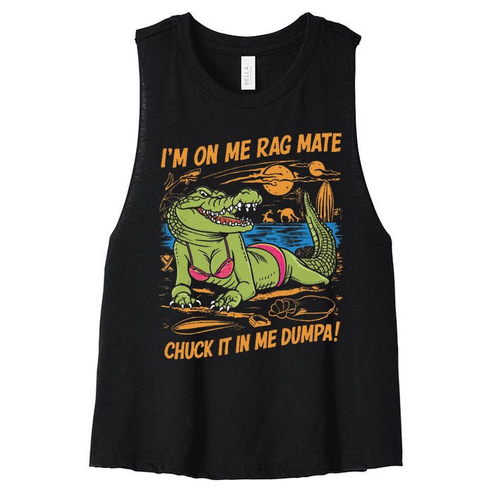 IM On Me Rag Mate Chuck It In Me Dumpa Women's Racerback Cropped Tank