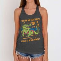 IM On Me Rag Mate Chuck It In Me Dumpa Women's Knotted Racerback Tank