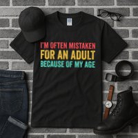 Im Often Mistaken For An Because Of My Age Funny Tall T-Shirt