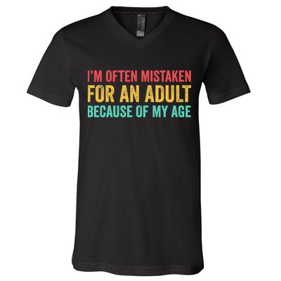 Im Often Mistaken For An Because Of My Age Funny V-Neck T-Shirt