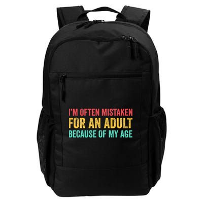 Im Often Mistaken For An Because Of My Age Funny Backpack