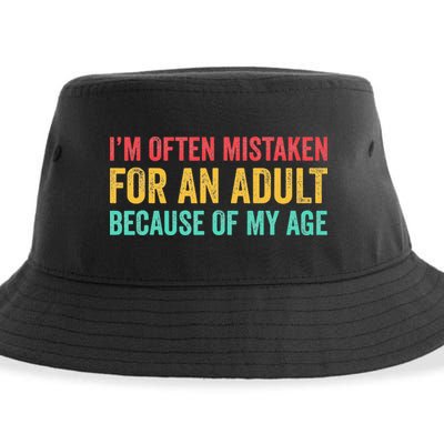 Im Often Mistaken For An Because Of My Age Funny Sustainable Bucket Hat