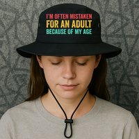 Im Often Mistaken For An Because Of My Age Funny Bucket Hat