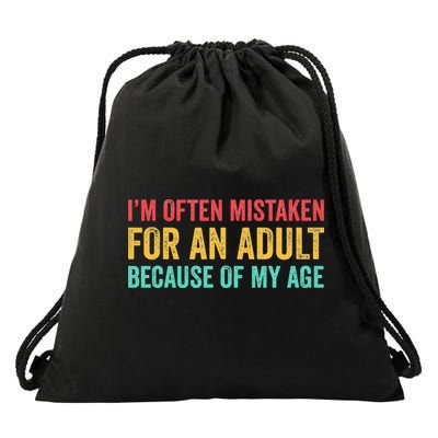 Im Often Mistaken For An Because Of My Age Funny Drawstring Bag
