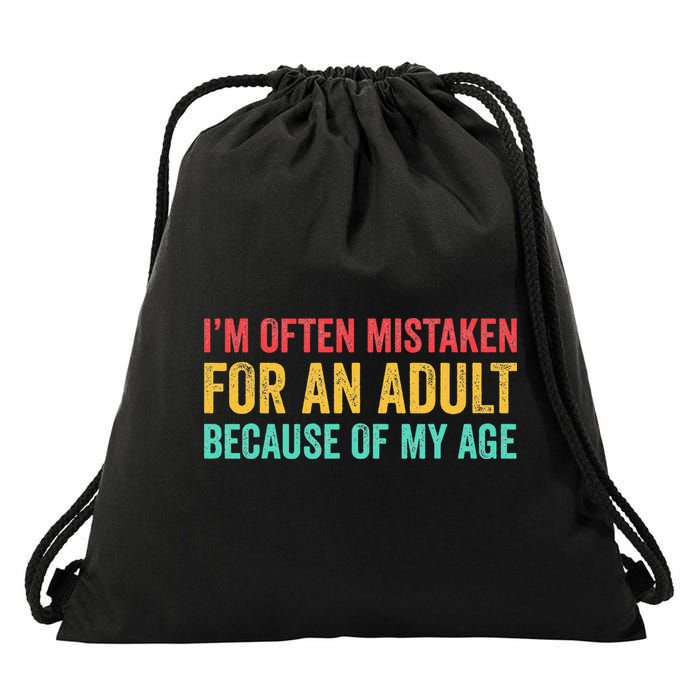 Im Often Mistaken For An Because Of My Age Funny Drawstring Bag