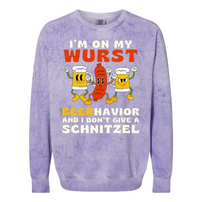 IM On My Wurst Beerhavior And I DonT Give A Schnitzel Colorblast Crewneck Sweatshirt