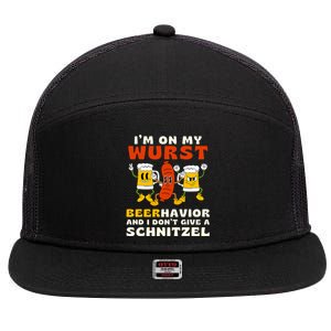 IM On My Wurst Beerhavior And I DonT Give A Schnitzel 7 Panel Mesh Trucker Snapback Hat