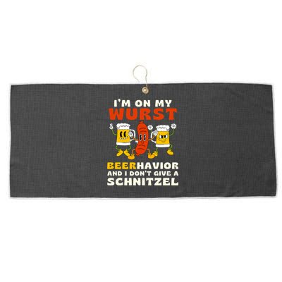 IM On My Wurst Beerhavior And I DonT Give A Schnitzel Large Microfiber Waffle Golf Towel