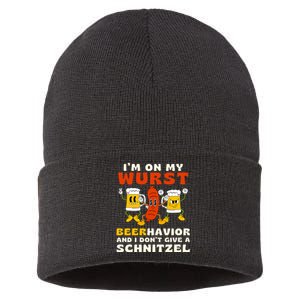 IM On My Wurst Beerhavior And I DonT Give A Schnitzel Sustainable Knit Beanie