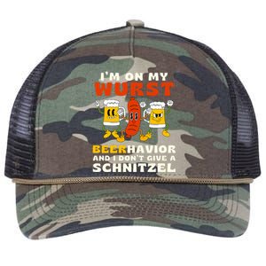 IM On My Wurst Beerhavior And I DonT Give A Schnitzel Retro Rope Trucker Hat Cap