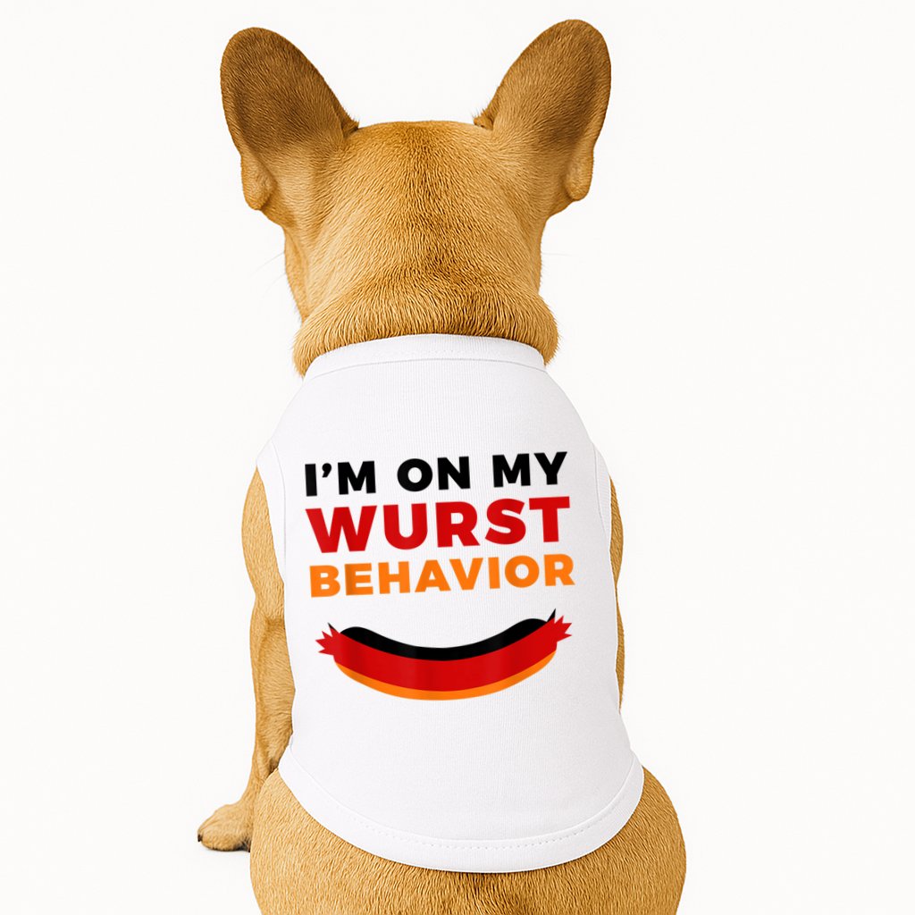 I'm On My Wurst Behavior Funny German Oktoberfest Doggie Tank