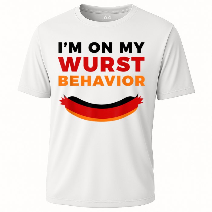 I'm On My Wurst Behavior Funny German Oktoberfest Cooling Performance Crew T-Shirt