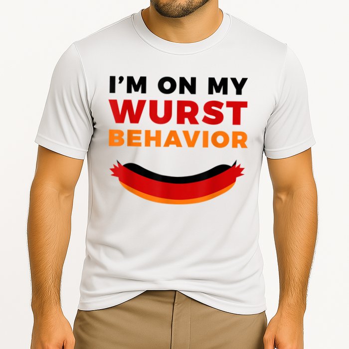 I'm On My Wurst Behavior Funny German Oktoberfest Cooling Performance Crew T-Shirt
