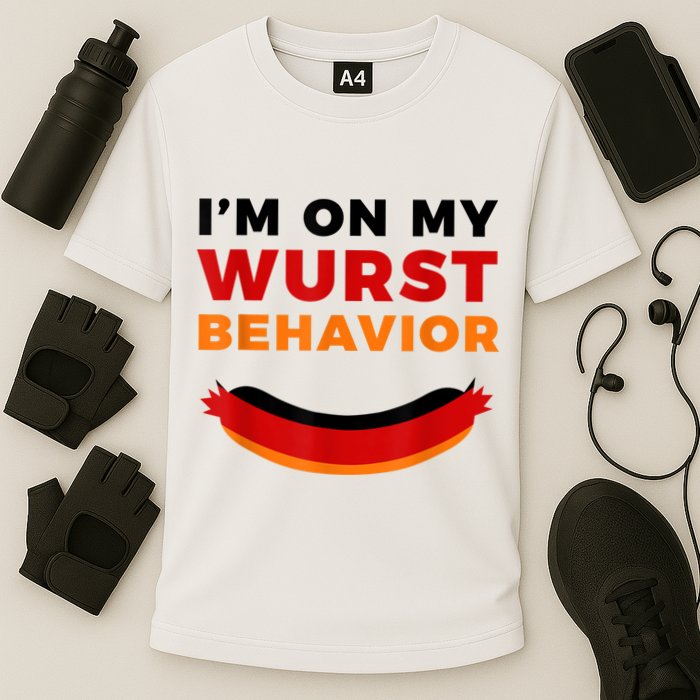 I'm On My Wurst Behavior Funny German Oktoberfest Cooling Performance Crew T-Shirt