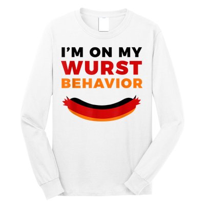 I'm On My Wurst Behavior Funny German Oktoberfest Long Sleeve Shirt