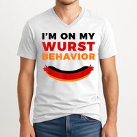 I'm On My Wurst Behavior Funny German Oktoberfest V-Neck T-Shirt