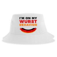 I'm On My Wurst Behavior Funny German Oktoberfest Sustainable Bucket Hat