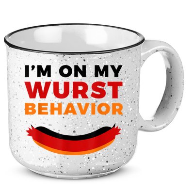 I'm On My Wurst Behavior Funny German Oktoberfest 15oz Campfire Ceramic Mug