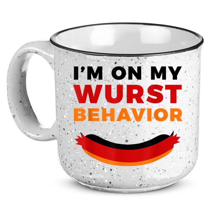 I'm On My Wurst Behavior Funny German Oktoberfest 15oz Campfire Ceramic Mug