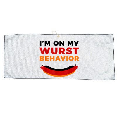 I'm On My Wurst Behavior Funny German Oktoberfest Large Microfiber Waffle Golf Towel