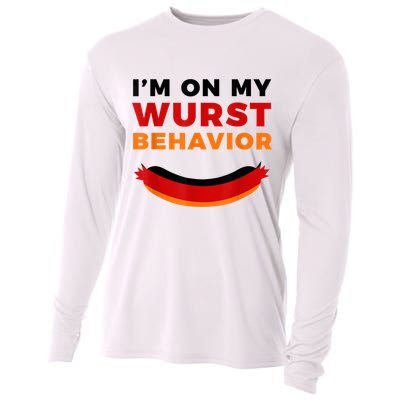 I'm On My Wurst Behavior Funny German Oktoberfest Cooling Performance Long Sleeve Crew