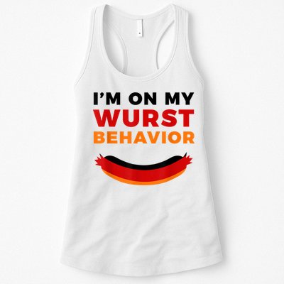 I'm On My Wurst Behavior Funny German Oktoberfest Womens Tank Top