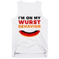 I'm On My Wurst Behavior Funny German Oktoberfest Tank Top