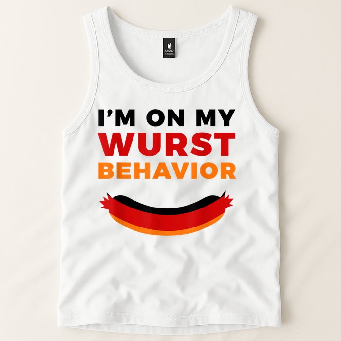 I'm On My Wurst Behavior Funny German Oktoberfest Tank Top