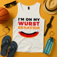 I'm On My Wurst Behavior Funny German Oktoberfest Tank Top