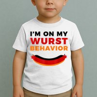I'm On My Wurst Behavior Funny German Oktoberfest Toddler T-Shirt