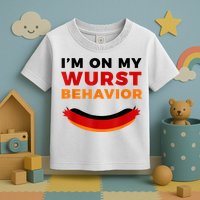 I'm On My Wurst Behavior Funny German Oktoberfest Toddler T-Shirt
