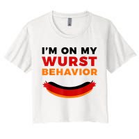 I'm On My Wurst Behavior Funny German Oktoberfest Crop Top