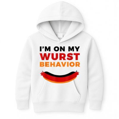 I'm On My Wurst Behavior Funny German Oktoberfest Kids Hoodie