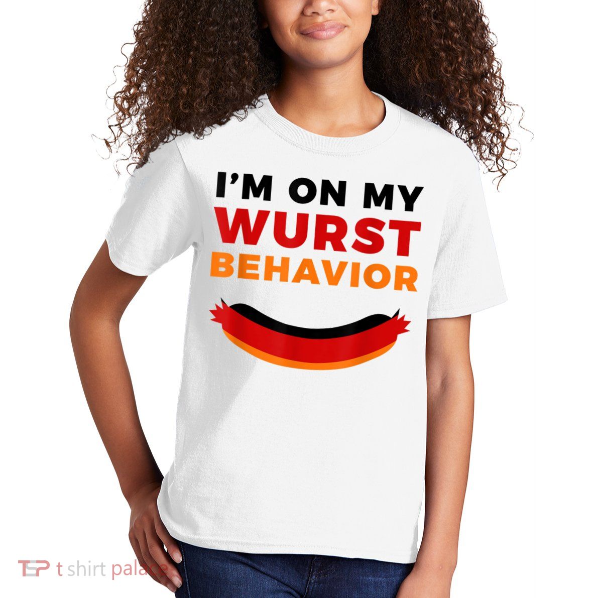 I'm On My Wurst Behavior Funny German Oktoberfest Kids T-Shirt