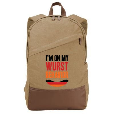 Im On My Wurst Behavior Cotton Canvas Backpack