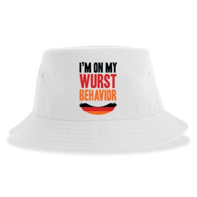 Im On My Wurst Behavior Sustainable Bucket Hat
