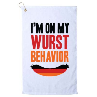Im On My Wurst Behavior Golf Towel