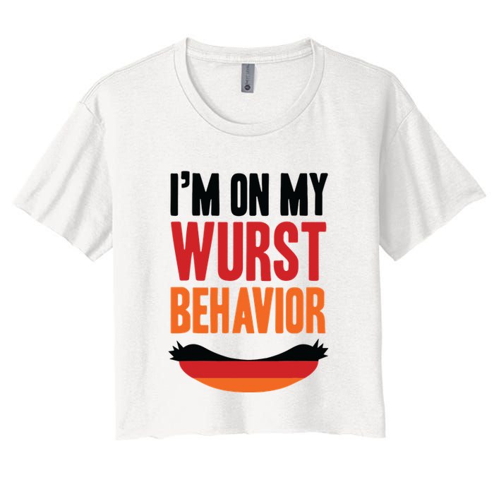 Im On My Wurst Behavior Crop Top