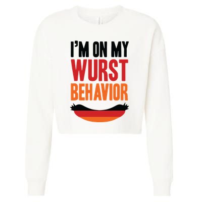 Im On My Wurst Behavior Cropped Pullover Crew