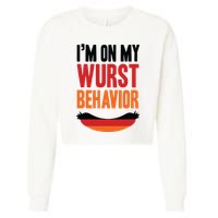 Im On My Wurst Behavior Cropped Pullover Crew